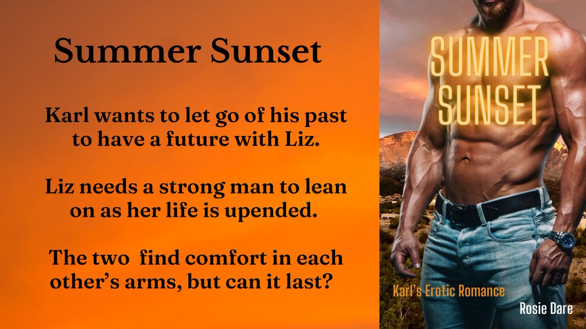 Summer Sunset - an older man/younger woman steamy hot romance by Rosie Dare.   3/5🌶

♥️mybook.to/KarlsHotSummer… 

#EroticaReaders #RomanceReaders #SteamyRomance #AgeGapRomance #SmuttBook #Booktwt #SpicyRomance