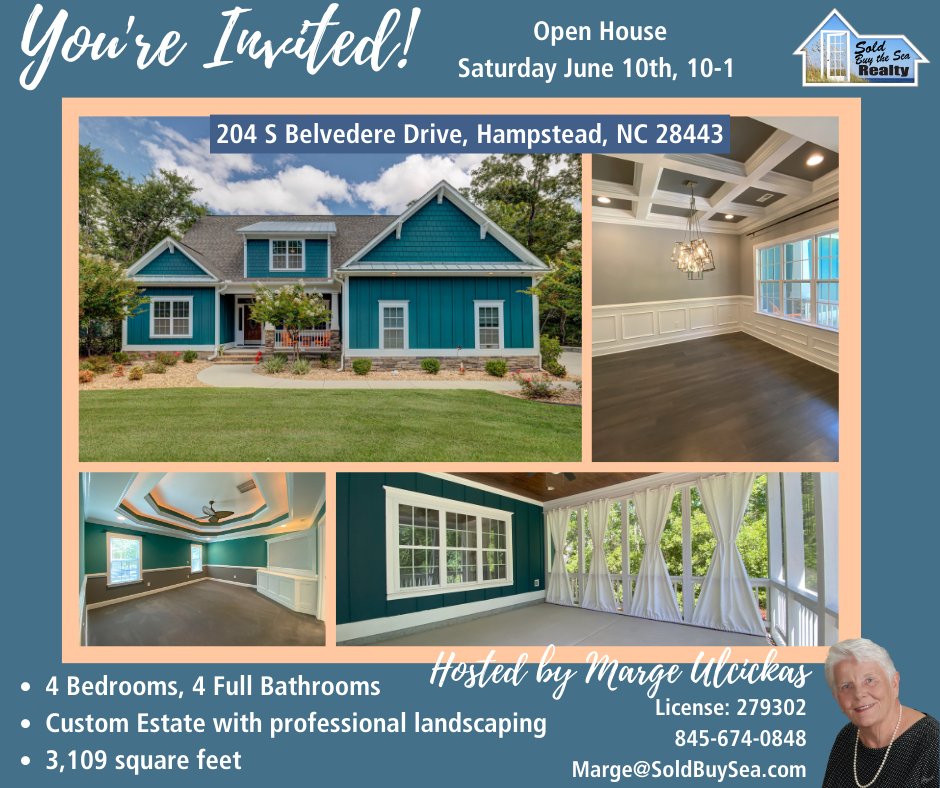 This weekend we will be hosting two opportunities to see beautiful homes in the community!

#coastalcarolina #coastalnc #coastalncrealestate #coastalncrealtor #hampsteadncrealtor #hampsteadnc #hampsteadncrealestate #wilmingtonnc #wilmingtonncrealestate #pendercountync