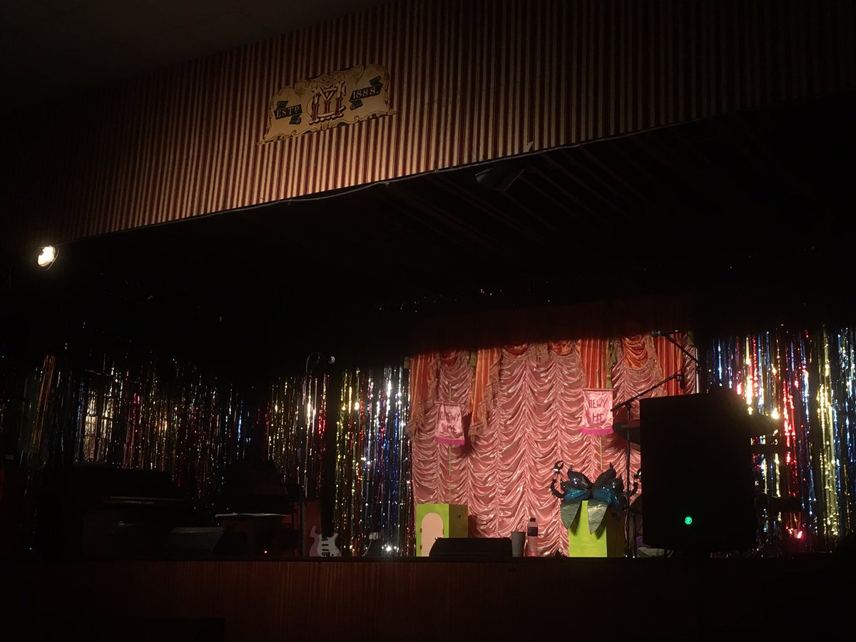 Stage set for <a href="/ChewyShe/">CHEWY SHE</a> at the Mildmay Club.