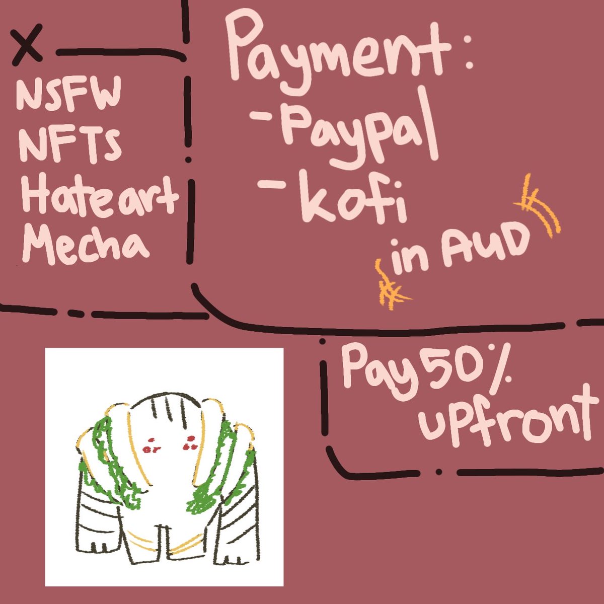 hi i am once again sharing my commission sheet! my goal on kofi is 35% rn so this would help a lot!! Feel free to dm for any questions!

RTs and Comments are appreciated!! 
ko-fi.com/intiimacy_