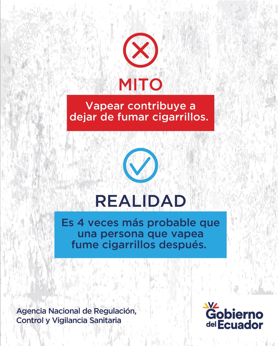 Recuerda  Los cigarrillos electrnicos o 'vapes' que contienen  nicotina son controlados por #Arcsa, y deben cumplir con la normativa que  ordena el uso de advertencias sanitarias en su empaque para