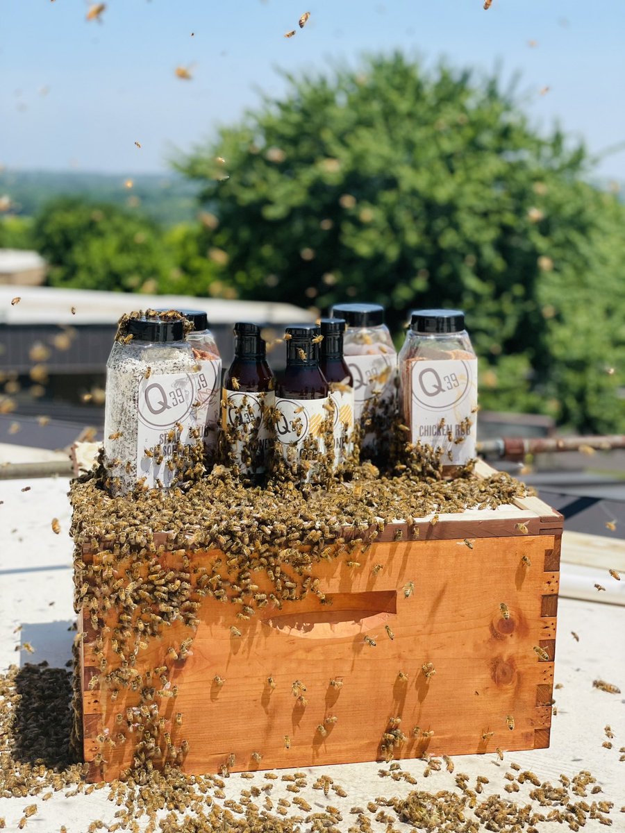 Chef_PhilipT's tweet photo. Thanks to @BeeKC_MO we now have 6 hives on the roof of @Q39KC in Overland Park! https://t.co/WlWhITunTa