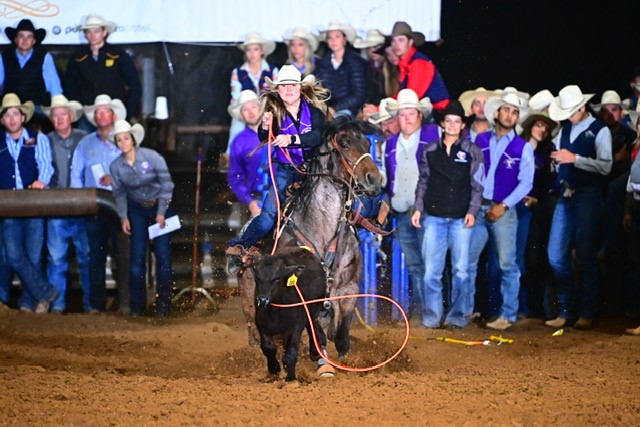 tarletonstudent's tweet photo. The College National Finals Rodeo begins next week! We are so proud of the @Tarleton_Rodeo team and CNFR qualifiers. We are wishing them the best of luck! #tarletonrodeo #tarletonstate #CNFR #bleedpurple @Tarleton_VPSA https://t.co/j2vUWCk30r