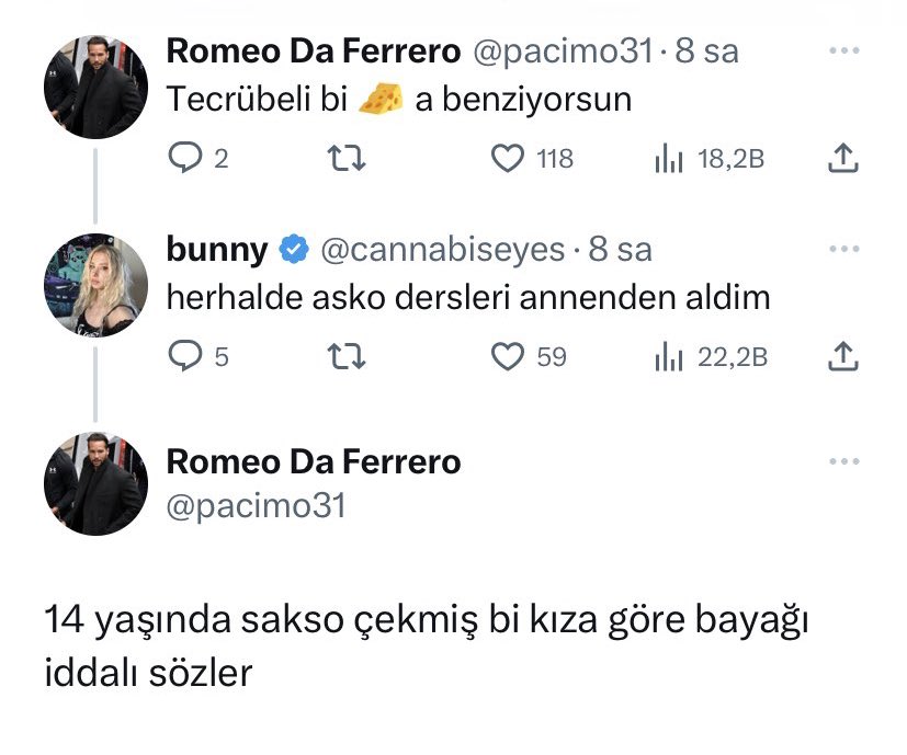 @pacimo31 şu konuşmadan dolayı tehdit istismar çocuk pornosu destekleme ve yayma pedofili tacizci damgası yemişsin.. şaka mı la bu 🧀