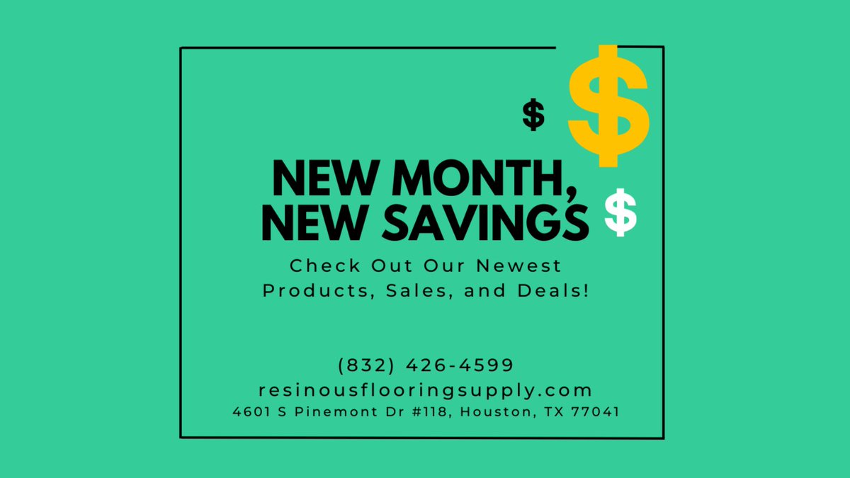 Come check out all the great new products, deals, savings, & trainings that we're rolling out for JUNE! (832) 426-4599 / bit.ly/shopRFS / 4601 S Pinemont Dr #118, #HoustonTX 77041 #floors #flooring #flooringstore #flooringinstaller #epoxyflooring #epoxyfloors #epoxy