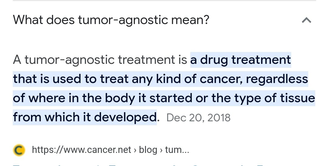 Dr Bosch clearly pointed out that #DCVax is tumor agnostic. So what is tumor agnostic? See the image below.
 Most of don't really know the true value of this stock.
$NWBO