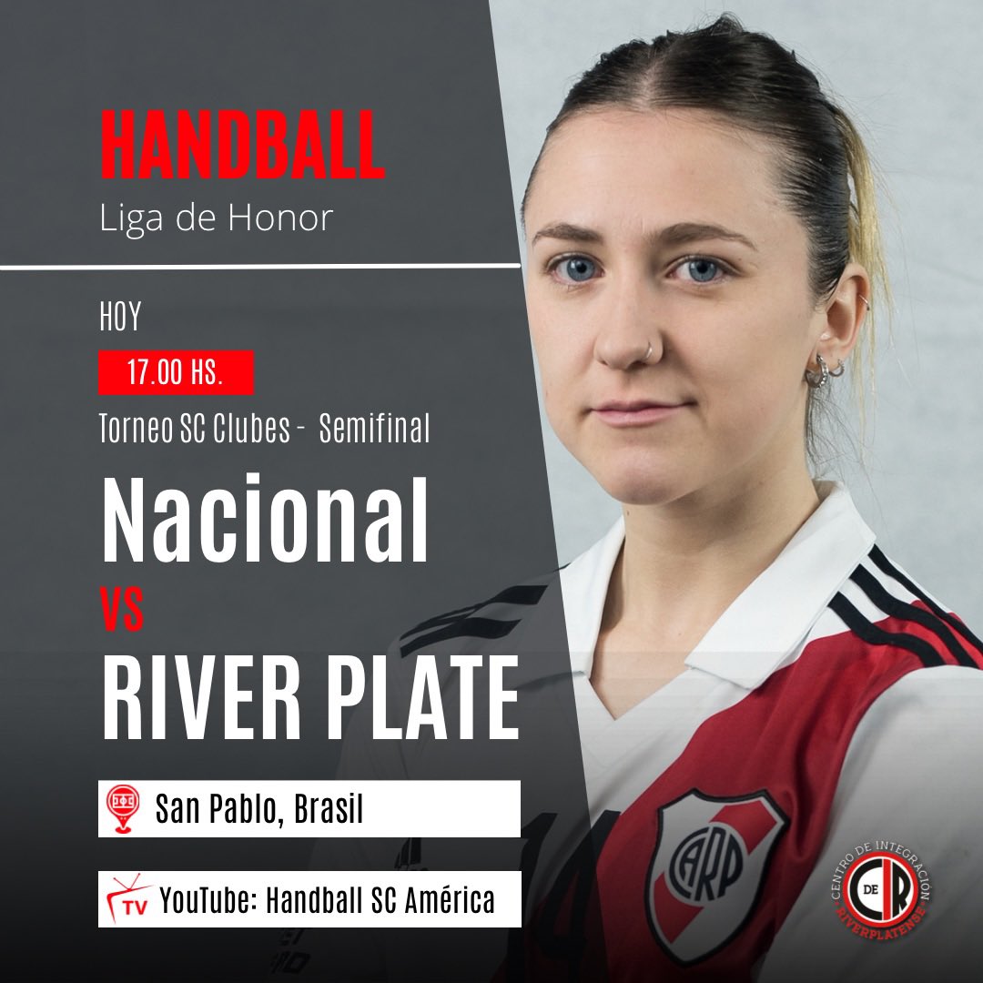 CirAgrupacion's tweet photo. #Handball🤾 ¡POR EL PASE A LA FINAL! 🤞 La Liga de Honor se mide ante las locales Nacional🇧🇷 en San Pablo por la semifinal del #HSCAClubes.
💻 Mirá el partido en vivo a través de https://t.co/qRQPOZwl46
#RiverEsMásQueFútbol ⚪️🔴 https://t.co/e8rNjfIfMr