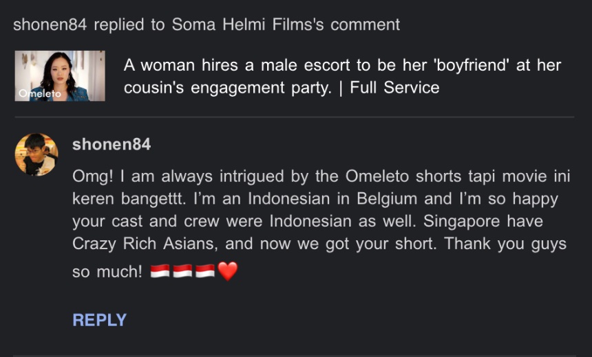 This is why representation matters. ♥️ Messages like this from Indonesians around the world are coming in and it’s making my little heart swell.