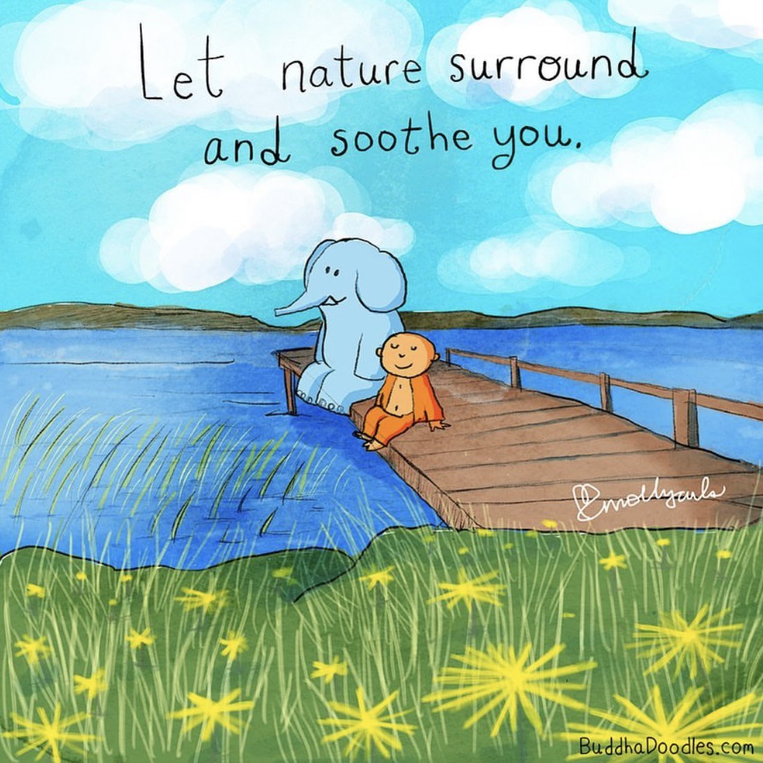 Thought for the weekend: Let nature surround and soothe you 🌿

Image: @BuddhaDoodles