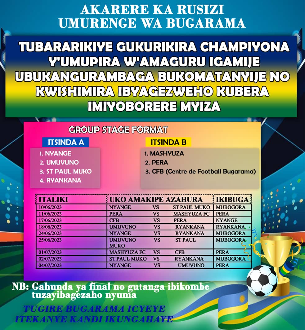 This starts on Saturday 10th June 2023!NYANGE CELL VS SAINT PAUL MUKO!Don't miss!