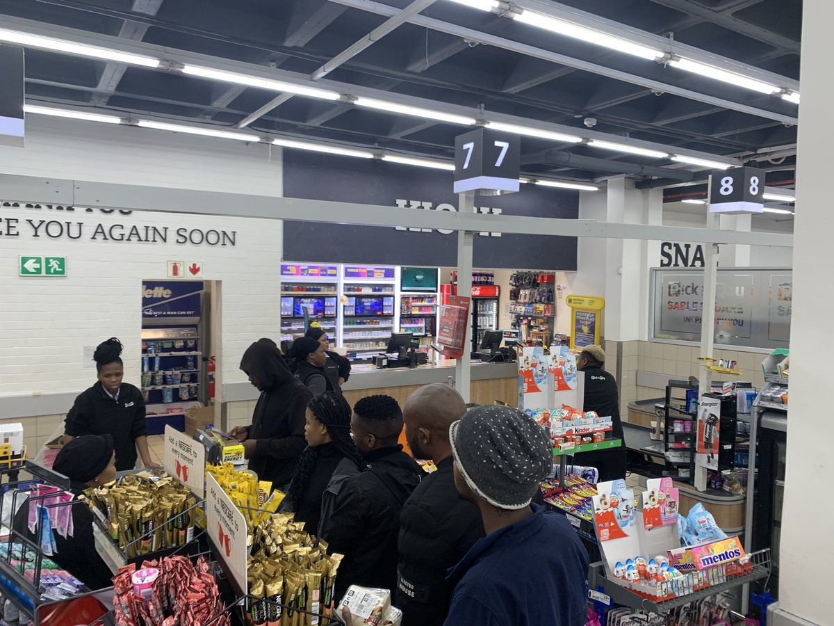 ebonzet's tweet image. Shocking service @PicknPay Sable Square. After queuing a while, get to the front, cashier just says she’s closed, go to the last open till. This one already had it’s own queue, meaning I have to re-queue. This is still 30min before closing! But employees just standing around