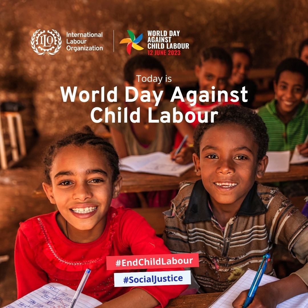 Worldwide, 160 million children are victims of child labour, robbing them of their right to an education, and threatening their well-being & future.

More from @ILO on Monday's #NoChildLabour Day: ilo.org/global/topics/…