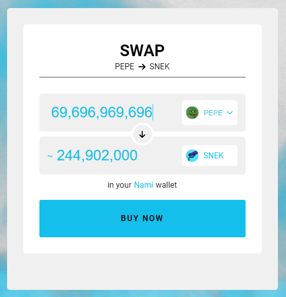 snek's tweet photo. $PEPE to $SNEK issss now live🚀

https://t.co/hulcnM3K4f https://t.co/5VWvyPlwRj
