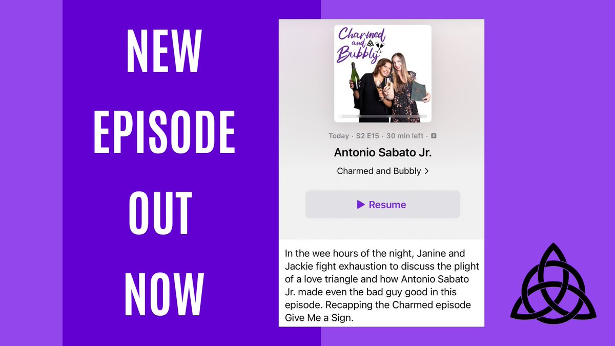 Charmed_Bubbly's tweet photo. Why have we named this episode Antonio Sabato Jr.? Listen to find out! Link in bio. 💜

#charmed #podcast #danorleo #bubblyconversation #antoniosabatojr https://t.co/7P2rn8Rx81