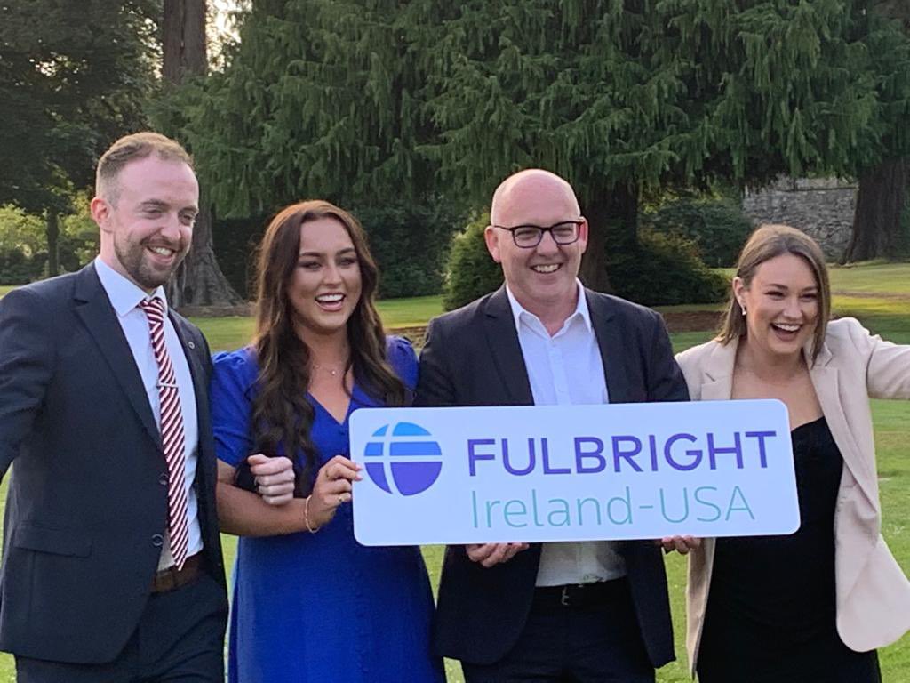Thrilled to receive a Fulbright Scholar award… I’ll be a #Fulbright Professor in @BostonCollege in 2024. Thank you @Fulbright_Eire @DCU 
Pic with
Caoimhe Ní Chonghaile, Conchobhar Mac Giolla Bhríde & Niamh Hetherington, DCU grads & Fulbright 
Foreign Language Teaching Assistants
