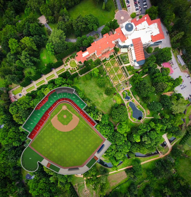 thepickupdotcom's tweet photo. BREAKING (Tulsa): Philbrook Museum of Art's redesign will include a FULL baseball field inside its 25 acres of gardens. Here's the leaked design plan. What do you think? https://t.co/KOfFAE9gkP