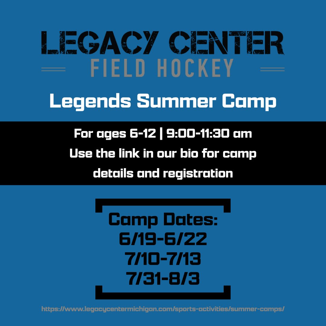 We are so excited about summertime field hockey! 

- Legends Summer Camp
- Middle and High School League
- GLRFH July Clinic

The link in our bio will take you to registration. See you on the field this summer 🌸