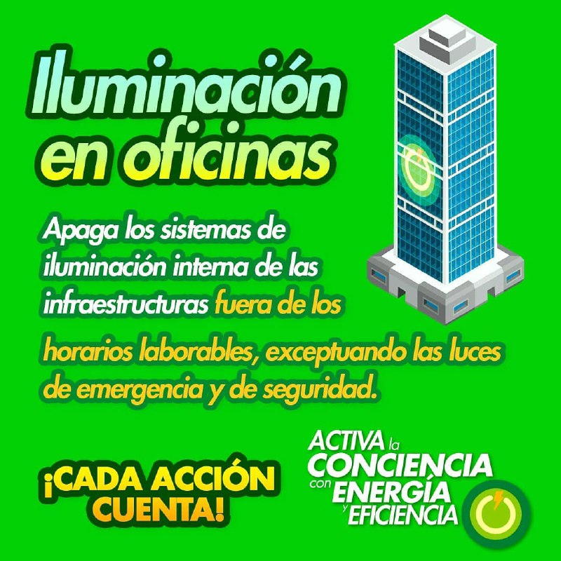 🗣️ ¡𝐄𝐒 𝐂𝐎𝐍𝐓𝐈𝐆𝐎!   

 Únete a la campaña "Activa la Conciencia con Energía y Eficiencia".  
  Es necesario que nos eduquemos sobre el uso racional de los recursos energéticos.
#VivaElPoderPopular