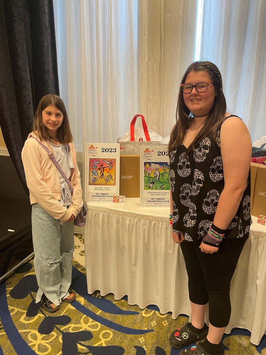 Congratulations, Maya G. from Roland Rogers &amp; Charli H. from Arthur Rann, who were recognized today at the <a href="/LPGA/">LPGA</a> tournament at Seaview Marriott for their winning designs, out of over 1,000 submissions, in the LPGA Ticket Art Contest! #LPGA #artsineducation #GoodNewsinNJSchools