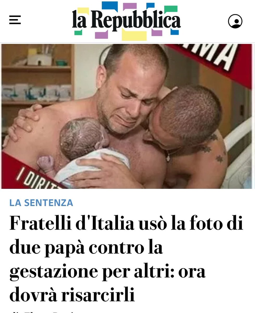 Su Repubblica la commovente storia di due papà che si rendono conto di non avere le mammelle per il latte che aveva solo la madre del bambino