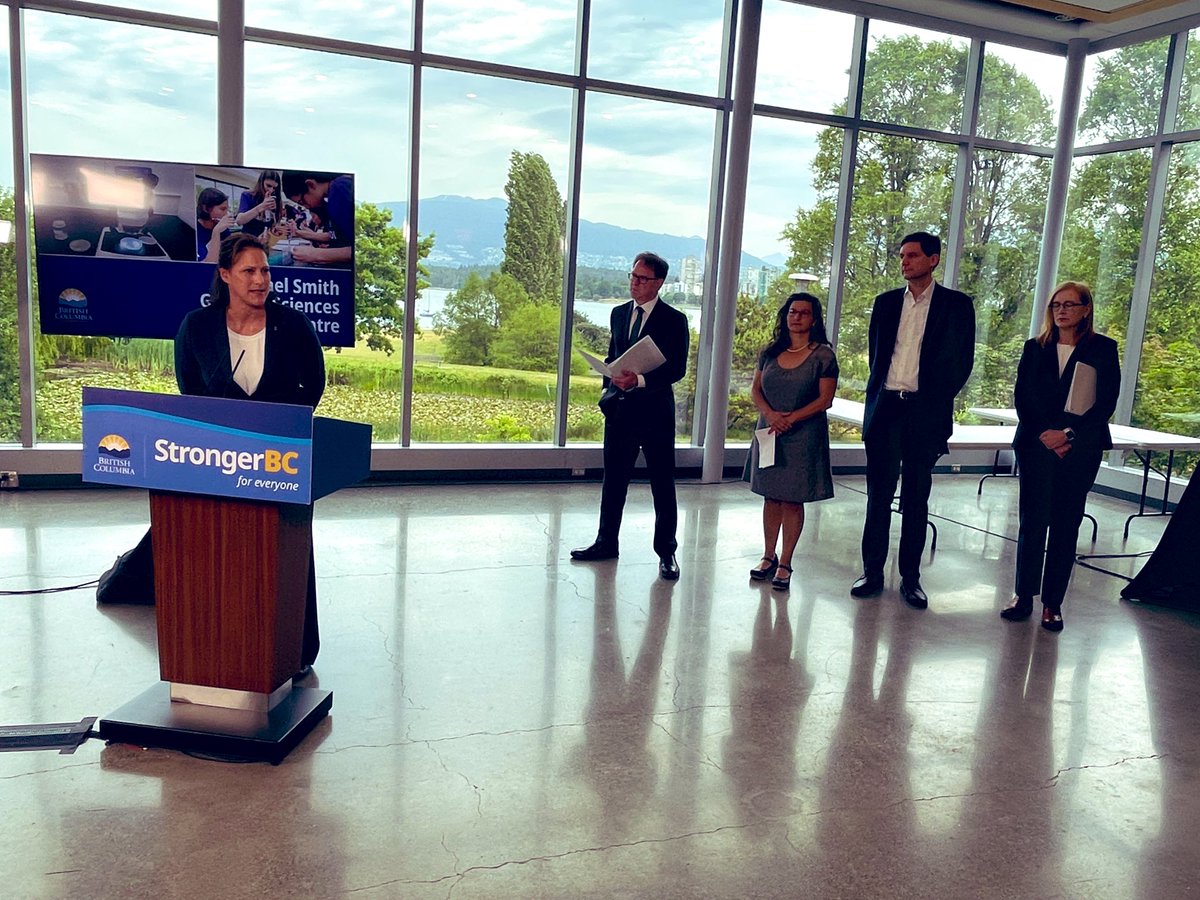GenomeBC's tweet photo. “Genomics is at an inflection point, and in BC, we're building the foundation for the future.”
Suzanne Gill

Thrilled to hear the govt’s backing of the @BCCancer_GSC as genomics is used to solve challenges in healthcare, agriculture, and the environment. https://t.co/5OR7yT69F1