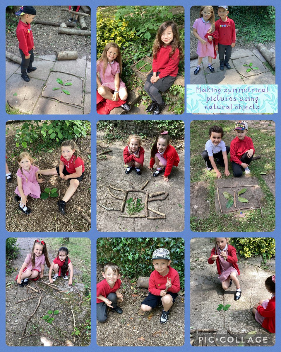 Willowclass23's tweet photo. Dosbarth willow have been looking for natural symmetry. We then used natural materials to create symmetrical pictures @MillbrookP  #curious #creative https://t.co/I8nv0vFZ7O