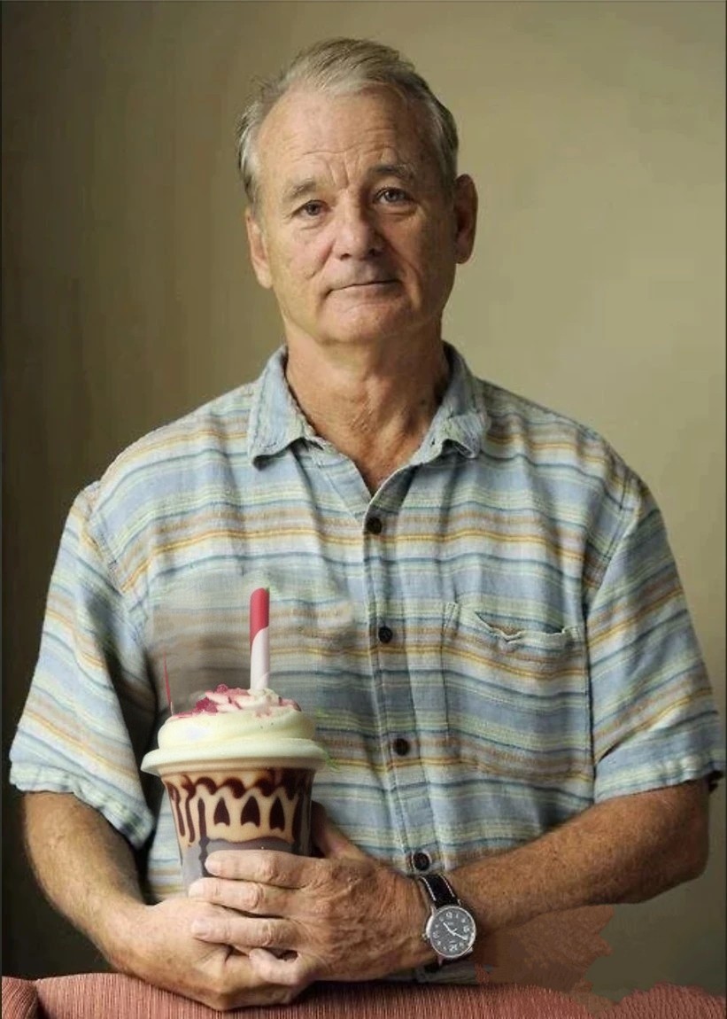 #BillMurray  getting his #milkshake .