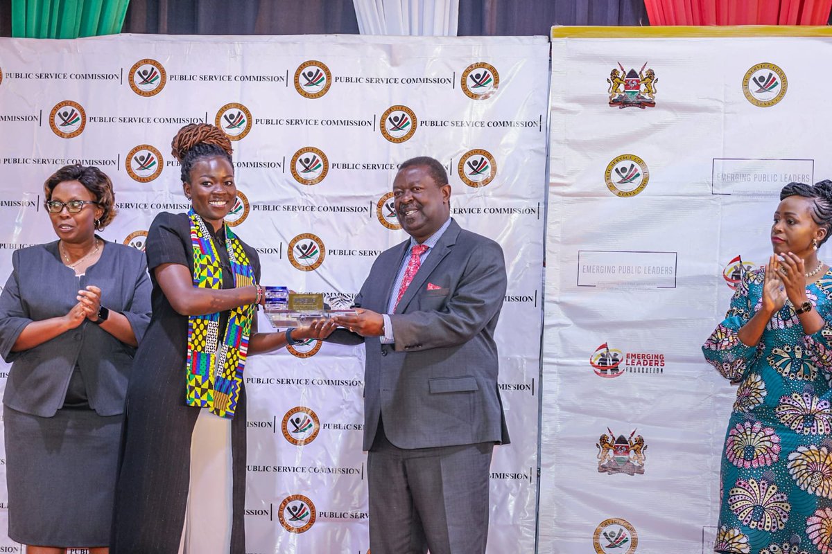 PSCKenya's tweet photo. Dr. Mudavadi spoke while gracing the first graduation ceremony of the inaugural cohort of the Public Service Emerging Leaders Fellowship (PSELF) programme today 09.06.2023 at the Safari Park Hotel, Nairobi. https://t.co/nLcWoiDdrN
