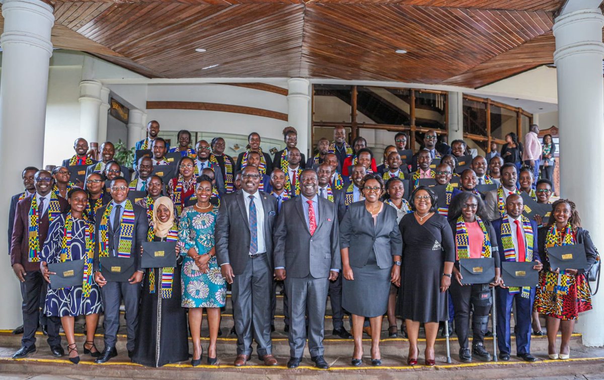PSCKenya's tweet photo. Dr. Mudavadi spoke while gracing the first graduation ceremony of the inaugural cohort of the Public Service Emerging Leaders Fellowship (PSELF) programme today 09.06.2023 at the Safari Park Hotel, Nairobi. https://t.co/nLcWoiDdrN