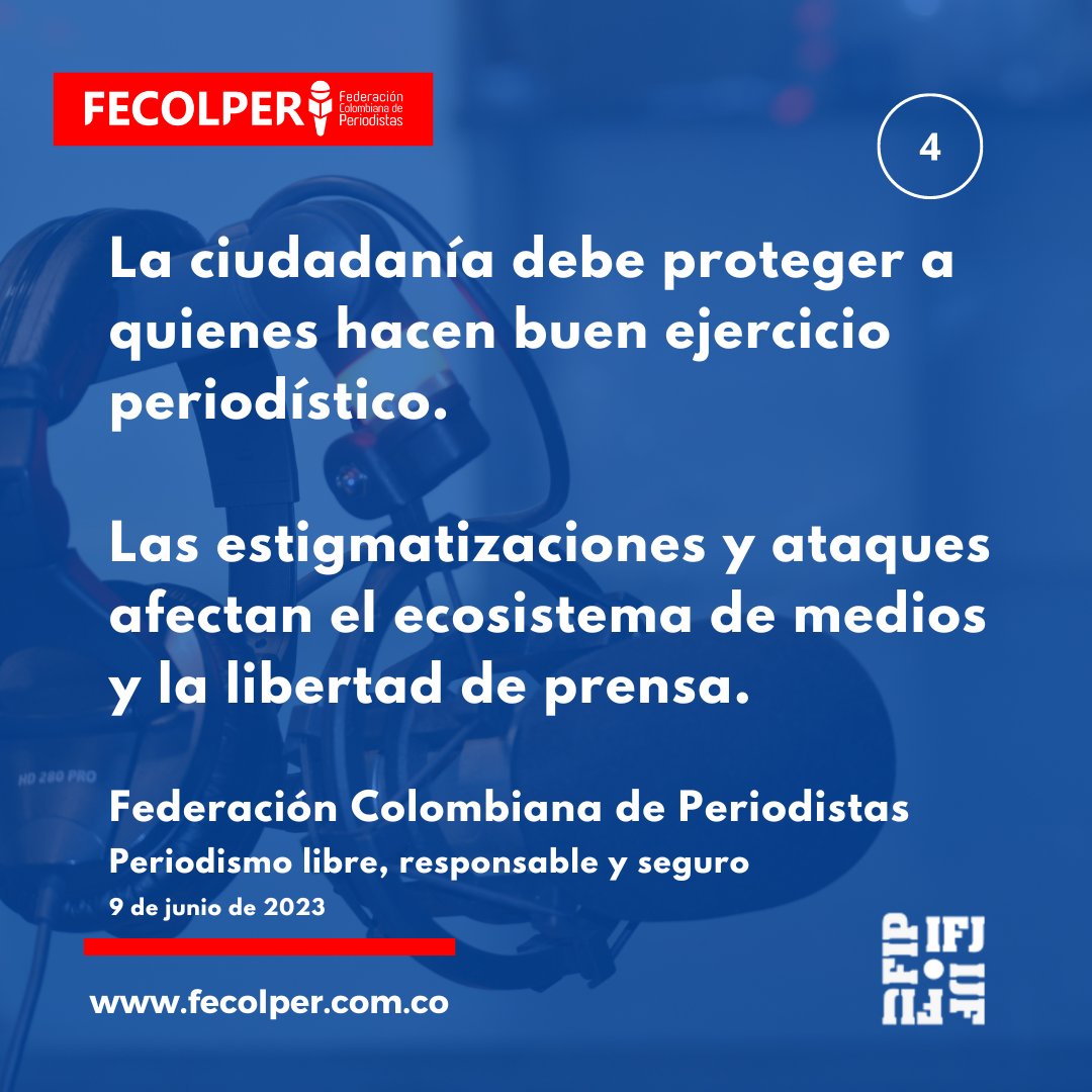 FECOLPER's tweet photo. Pronunciamiento de la Federación Colombiana de Periodistas sobre las palabras del presidente de Colombia @PetroGustavo con relación al periodismo nacional. 

CC @IFJGlobal @FIP_AL @Fepalc @velascoluisf @TresEnMil @FranklinCastaV #Fecolper @ConsejeriaDDHH @DefensoriaCol @PGN_COL https://t.co/nXKxRZibKE