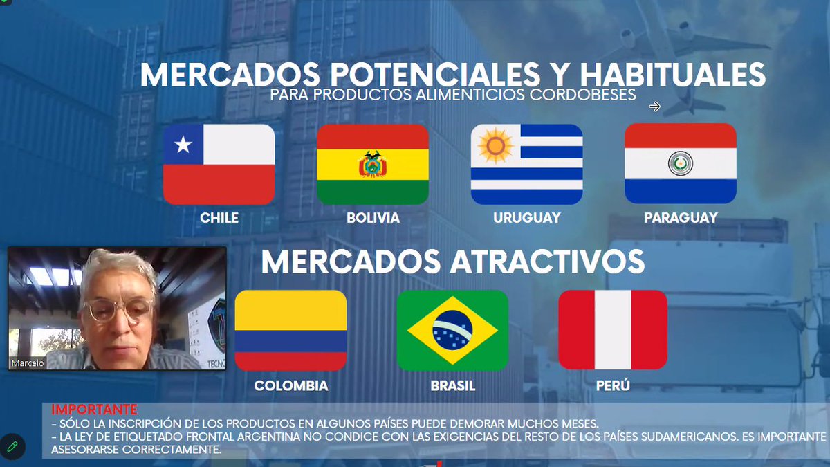 AgenciaProCba's tweet photo. 👩💻 Brindamos una capacitación sobre aspectos claves en la #exportación de #alimentos y las oportunidades comerciales en Latinoamérica para los productos cordobeses.
💻 Taller virtual organizado junto con la Cámara de Industriales de la Alimentación de Córdoba #ADIAC https://t.co/JkifoYCmf0