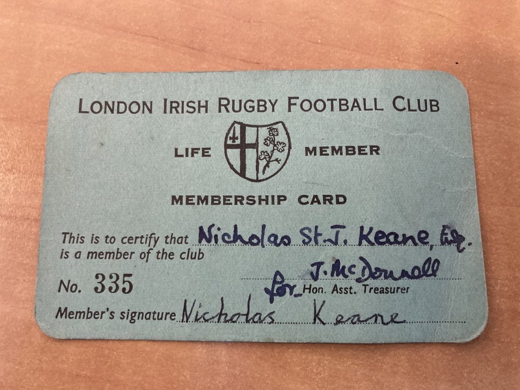 NikKeane's tweet photo. @londonirish Signed up for life in 1970’s. Londoner of Irish heritage, my team. With thanks, appreciation and concern for  players and staff. Looking forward to next game somewhere in some league as we go again. For those who will move to other clubs they will be lucky to have you, thank you. https://t.co/dQId7r6c9E