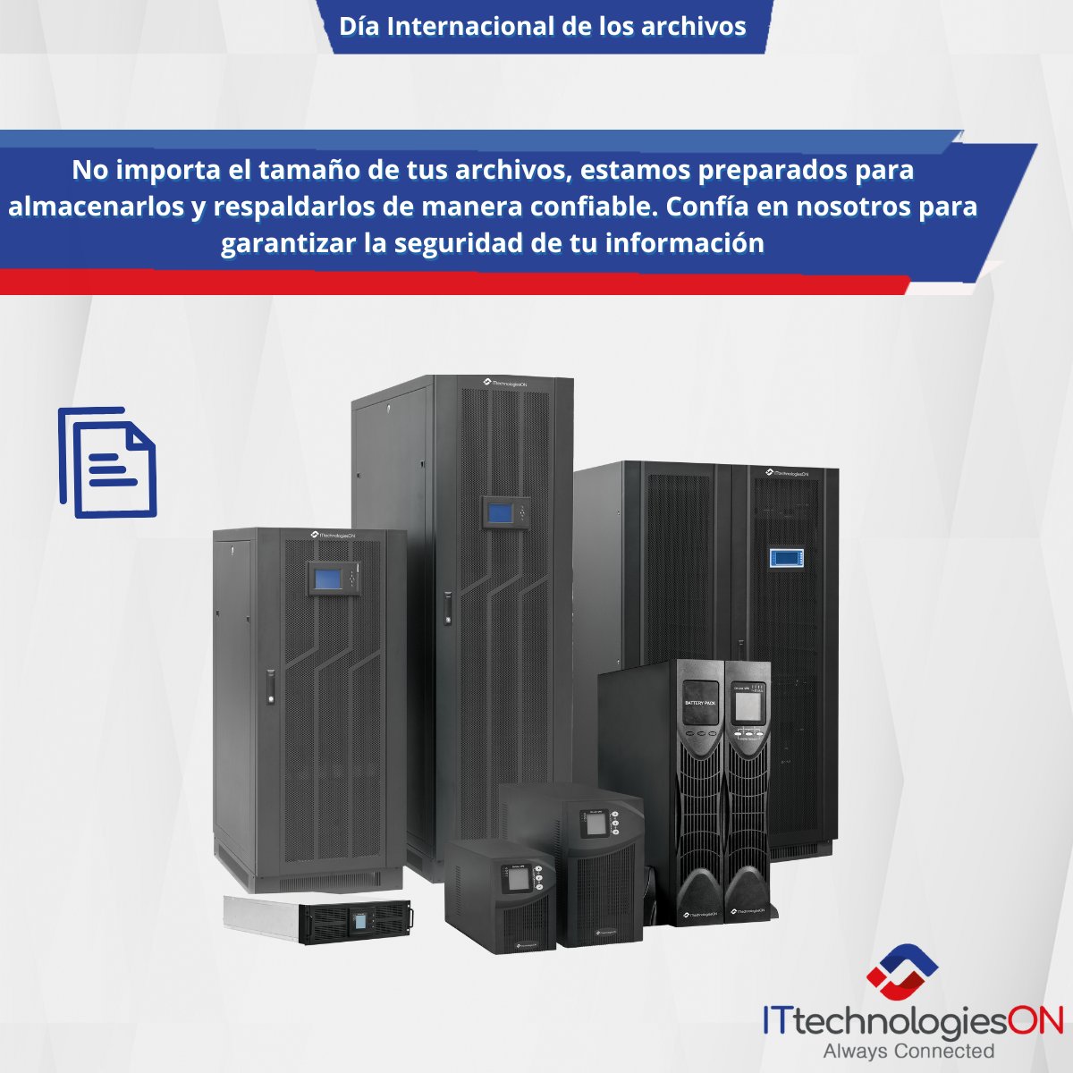 ittechon's tweet photo. #Díainternacionaldelosarchivos 📂
¡Contáctanos hoy mismo y descubre cómo podemos proteger tus archivos y brindarte tranquilidad en todo momento!
🤳🏼 +54 11 4756 5690
📧 info@itech-ups.com
🌐 https://t.co/dxoDwGsGGJ
#ups #baterias #alwaysconnected #sistemasderespaldo #proteccion https://t.co/yo3BUyko6k