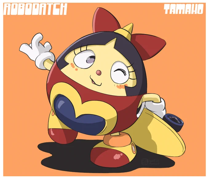 ⊂タマコ⊃卵の日とゆうことでロボダッチのタマコを一筆。 #たまごの日 #ロボダッチ 