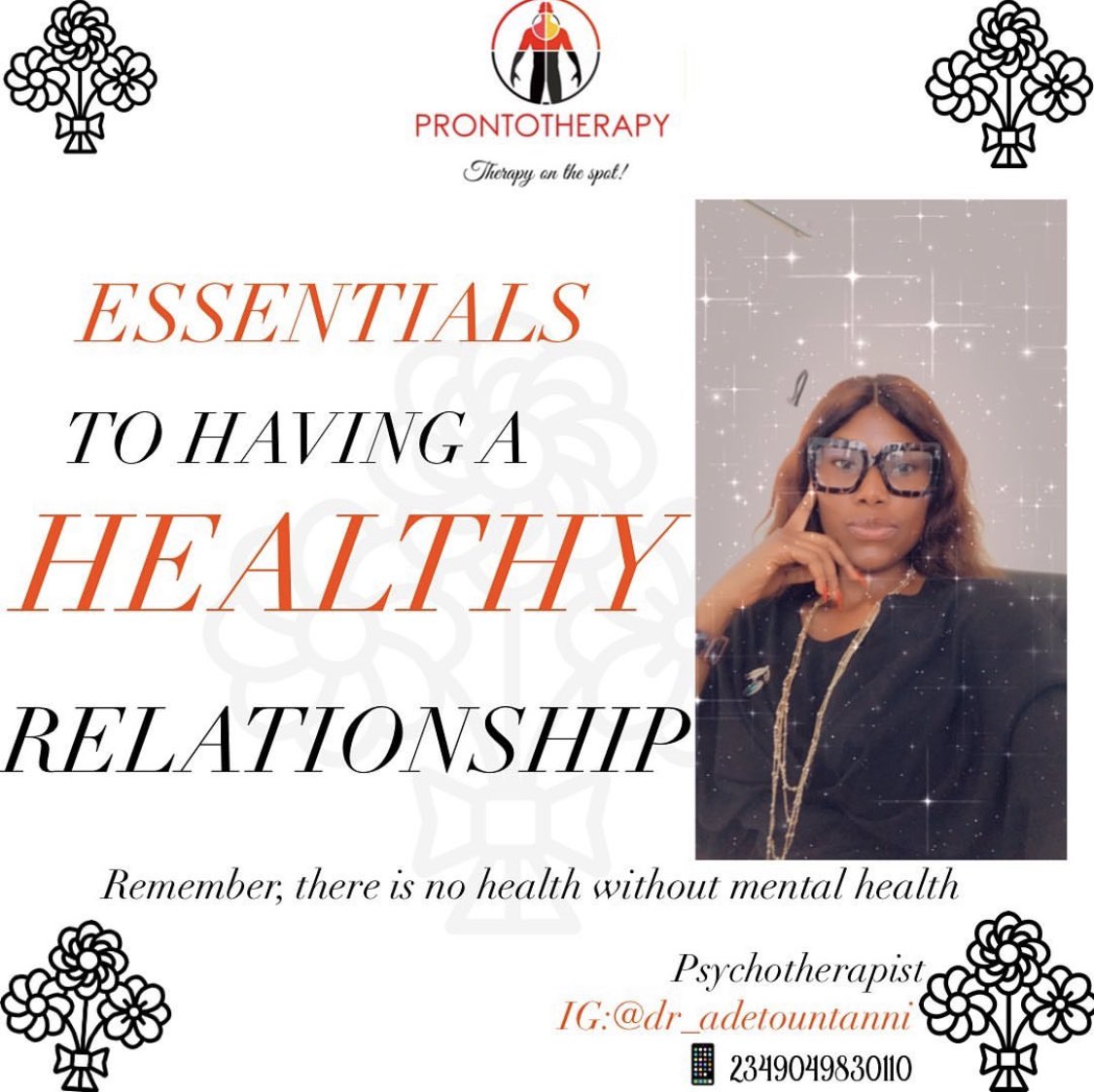 dr_adetountanni's tweet photo. Remember, there is no health without mental health ๐
#relationshipgoals #relationshipadvice #relationships #relationshipcounseling #relationshipcoach #relationshipchat #mentalhealth #mentalhealthmatters #mentalhealthadvocate #mentalhealthsupport #therapist #psychotherapist https://t.co/iEau4oEwsz