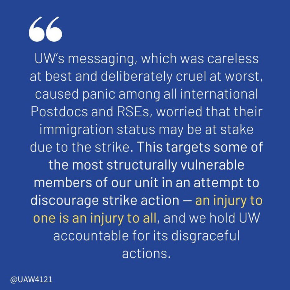 j_l_godwin's tweet photo. Good morning! @UAW4121 @uwrunited are on Day 3 of our strike. @uw has been intimidating the international members of our union. I implore my colleagues at UW and beyond to sign on to this letter condemning this union-busting behavior: https://t.co/Xw6xVRYcA3 https://t.co/yzbhabakZi