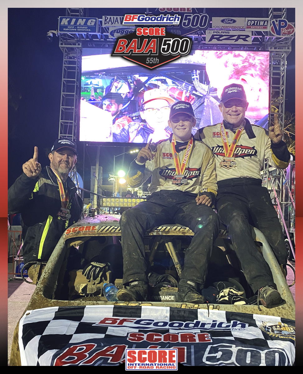 Congrats to Ed and Dominic Muncey, and the entire BC4 team for winning the class at the @BFGoodrichTires 55th SCORE Baja 500. @BajaJerky @Ford @VP_Racing_Fuels @PolarisRZR @OptimaBatteries @ruggedradios @kingshocks #baja500 #bajacalifornia