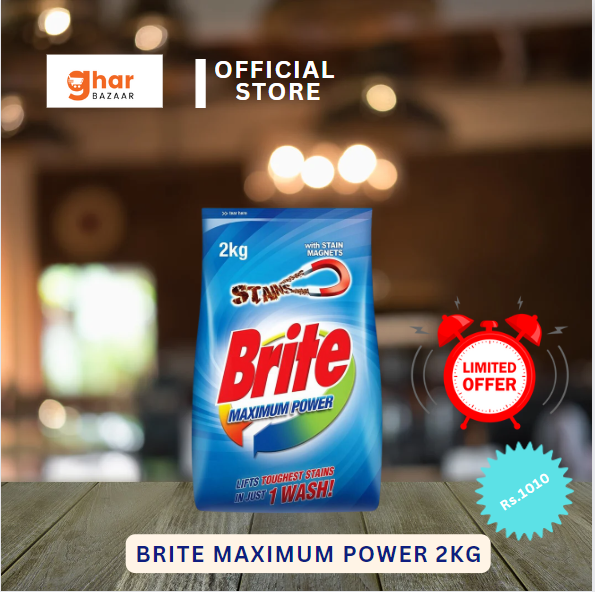 #Brite Maximum Power 2kg is a laundry detergent powder that is designed to remove tough stains and leave your clothes looking and smelling fresh.
#laundrydetergent #stainmagnets #fabricsoftener #fresh #lavender #rose #longlasting #effective 
For shopping:
📞 +92-3224999693