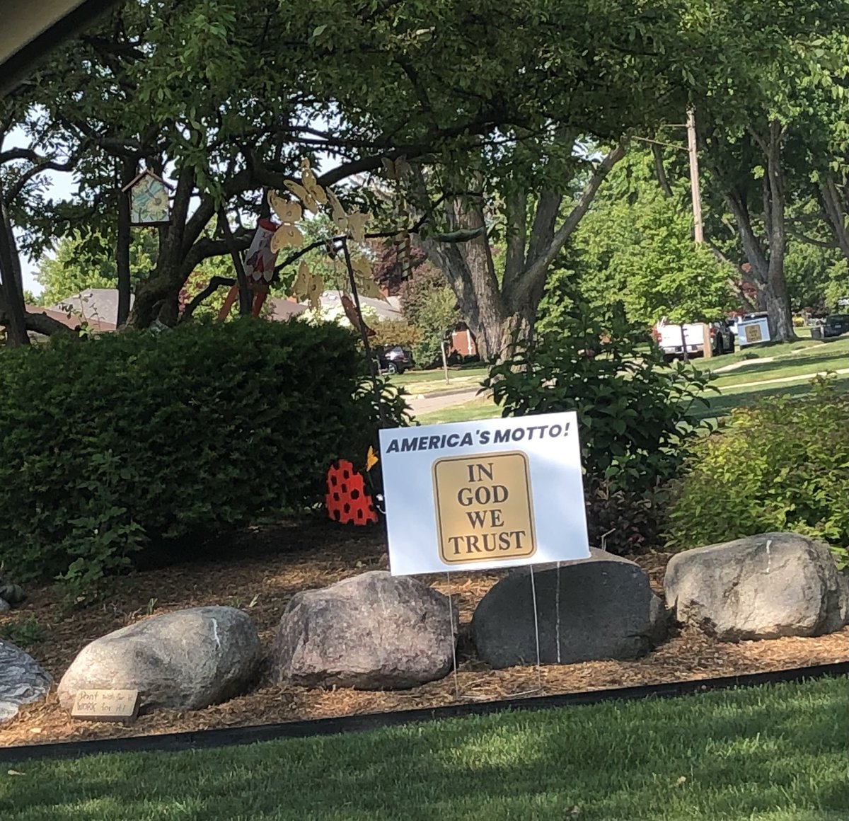 These yard signs are spreading like weeds throughout a neighborhood. Anyone have any info on who is behind this?