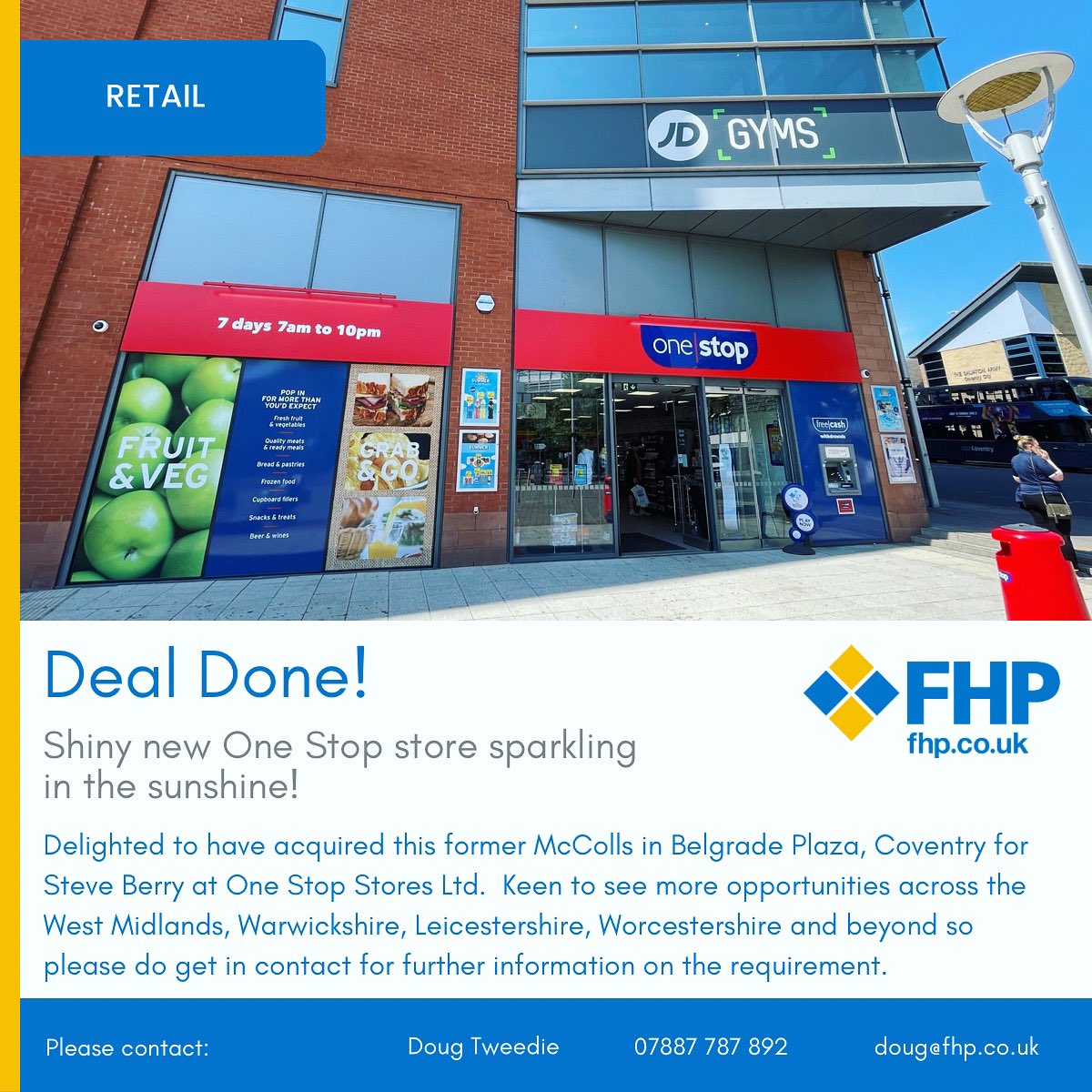 Deal Done! 🤝 

Please get in contact for further information on the requirement:-

👤 Doug Tweedie
☎️ 07887 787 892
📩 doug@fhp.co.uk

#coventry #conveniencestores #westmidlands #warwickshire #leicestershire #worcestershire