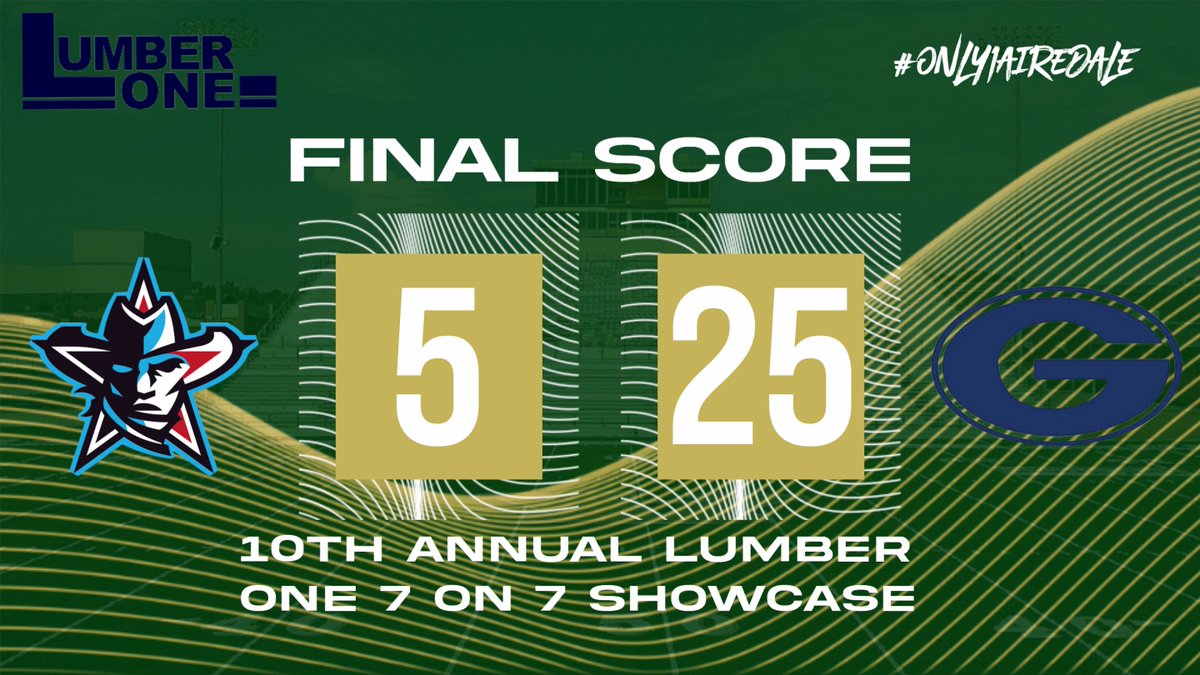 9:25 AM GAME FIELD 2 FINAL: Southside 5, Greenwood 25 #lumberone7on7