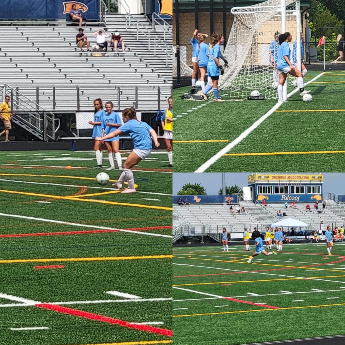 The girls soccer team is 15 minutes out from the start of the state semifinal against Independence. #PatriotPride #WeRFC