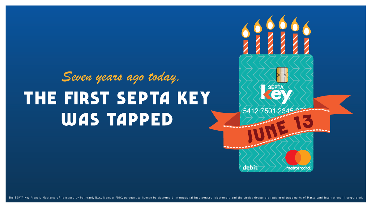 SEPTAPHILLY's tweet photo. Happy Birthday to you! Happy Birthday to you! Happy Birthday SEPTA Key!!! Happy Birthday to you! #ISEPTAPHILLY #waytogo #SEPTAKey 🎂🎉 https://t.co/llvLD0nQtW