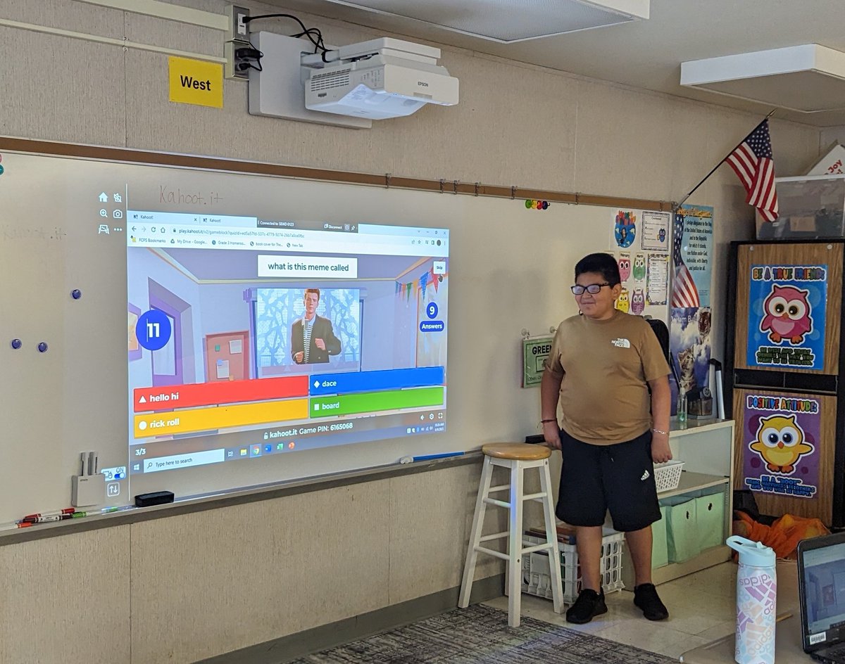 Ms___Anderson's tweet photo. @CrestwoodES_3rd students spent the morning creating their own Kahoots! Apparently these kiddos really like memes!! 😂
@Kahoot @CrestwoodElem https://t.co/GI2AGvclG5