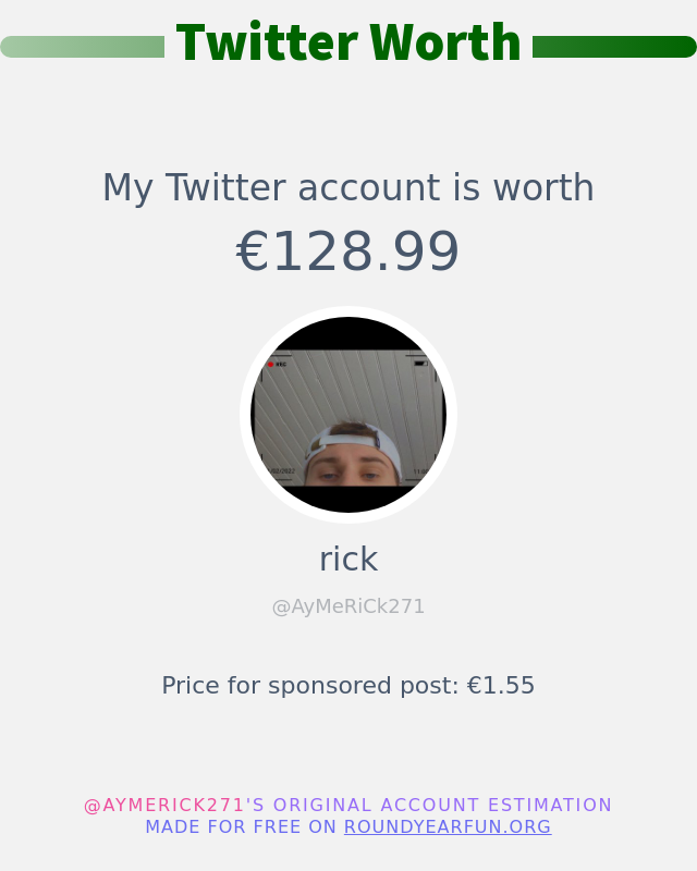 AyMeRiCk271's tweet photo. Mon twitter vaut: €128.99

➡️ https://t.co/CIOHTBiWH3 https://t.co/KC6CxC14NX