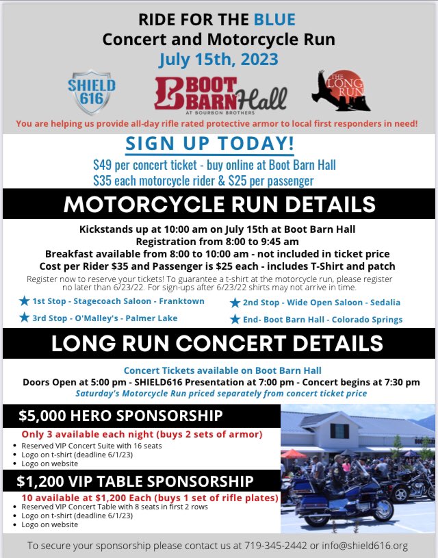 #coloradosprings #colorado - July 15
@shield616

#motorcycle #charity #charityevent #fundraiser 
#motorcycles #aprilia #bmwmotorrad #ducati #harleydavidson #hondamotorcycles #indianmotorcycle #kawasaki #suzuki #yamaha 
#thebikerbookforcharity 
#ridefortheblue #lawenforcement