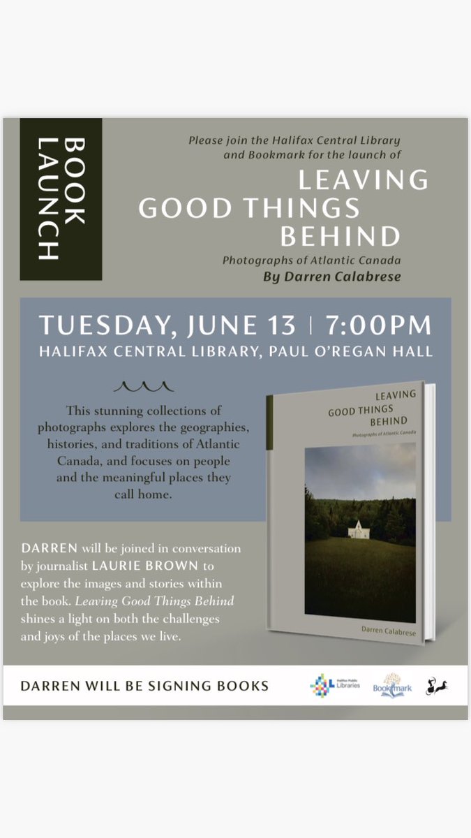 For folks in and around Halifax - please join me on Tuesday, June 13 at the Halifax Central Library for the official launch of my first book Leaving Good Things Behind! All the details are in the attached poster! @McClellandBooks @hfxpublib @BookmarkHalifax