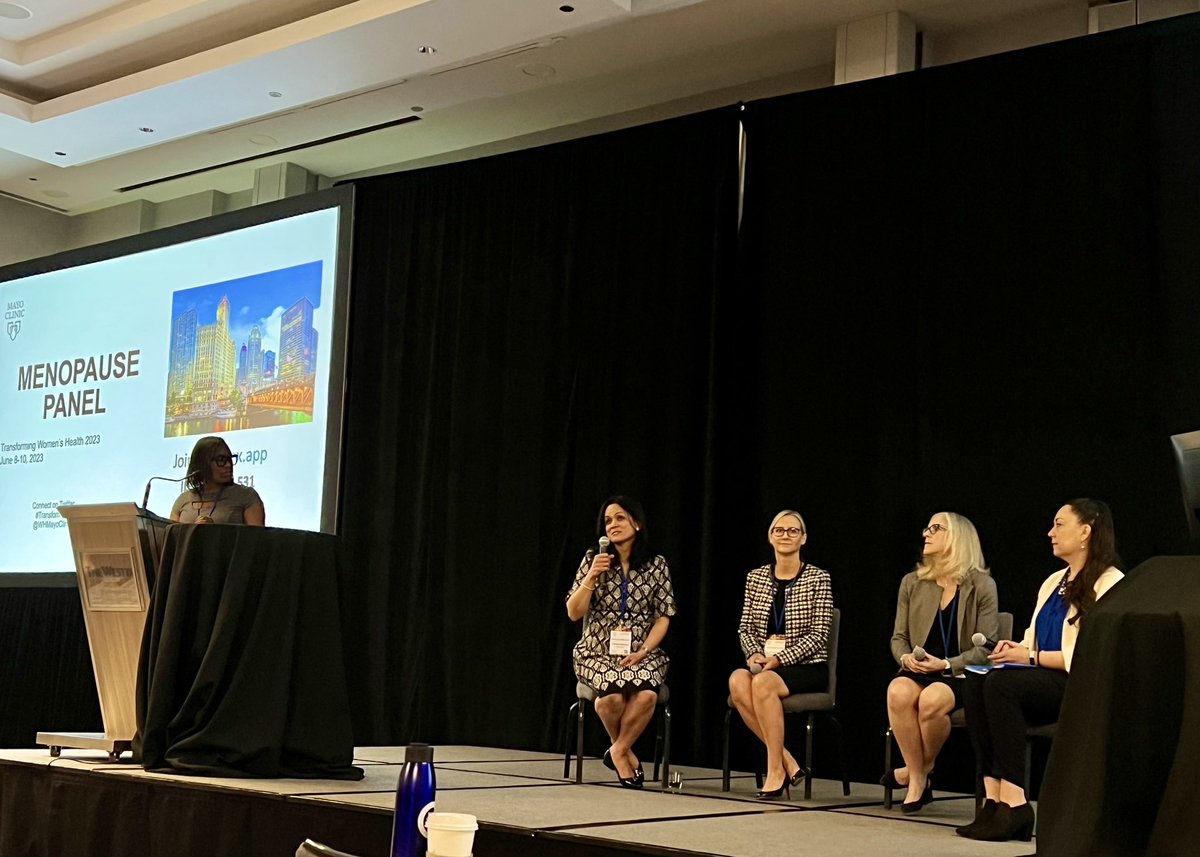 Mariam Saadedine (@mariamsaadedine) on Twitter photo Menopause Panel by the experts <a href="/StephFaubionMD/">Stephanie Faubion</a> <a href="/cshufeltMD/">ChrisandraShufelt MD, MS, FACP, MSCP</a> <a href="/Ektasinghkapoor/">Ekta Kapoor</a> <a href="/DrJewelKling/">Jewel Kling MD MPH</a> at the Transforming Women's Health course.
<a href="/WHMayoClinic/">Mayo Clinic Women's Health</a>
#TransformWH Menopause Panel by the experts <a href="/StephFaubionMD/">Stephanie Faubion</a> <a href="/cshufeltMD/">ChrisandraShufelt MD, MS, FACP, MSCP</a> <a href="/Ektasinghkapoor/">Ekta Kapoor</a> <a href="/DrJewelKling/">Jewel Kling MD MPH</a> at the Transforming Women's Health course.
<a href="/WHMayoClinic/">Mayo Clinic Women's Health</a>
#TransformWH