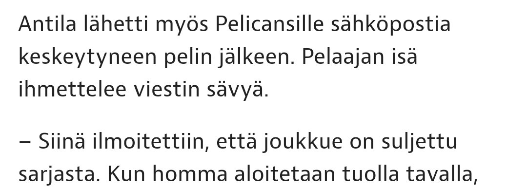 Pirkka Antilalla 'ei ole mitään tekemistä kurinpitopäätösten kanssa'. Mitä nyt soittelee, raivoaa ja sulkee rasismiin puuttuneita joukkueita sarjasta. My God, erästä kiekkoleijonaa lainaten.
#rasismi #liiga #leijonat #pelicansfi 
iltalehti.fi/jaakiekko/a/77…