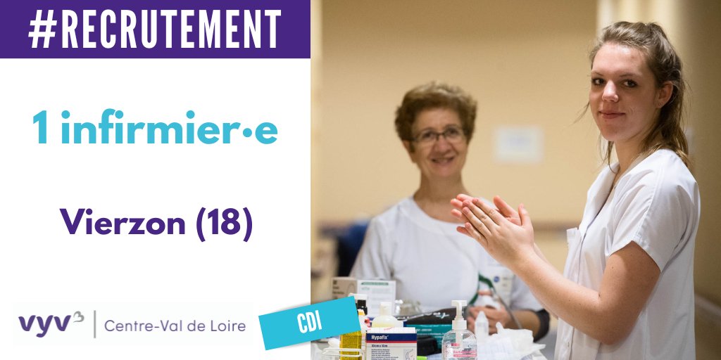 VYV³ Centre-Val de Loire (@vyv3cvl) on Twitter photo #RECRUTEMENT Notre EHPAD Les 5 Rivières de Vierzon (18) recherche 1 infirmier·e en CDI.
📨 Postuler : vyv3cvl.nous-recrutons.fr/poste/ekmphb4z…
👍 Nos avantages : cvl.vyv3.fr/recrutement #RECRUTEMENT Notre EHPAD Les 5 Rivières de Vierzon (18) recherche 1 infirmier·e en CDI.
📨 Postuler : vyv3cvl.nous-recrutons.fr/poste/ekmphb4z…
👍 Nos avantages : cvl.vyv3.fr/recrutement
